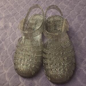Clear Glitter Jelly Sandals